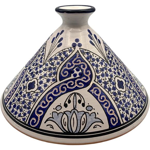 Williams Sonoma Tagine Hand-Painted Blue Moroccan Ceramic Cookware Lid Only - Picture 1 of 6